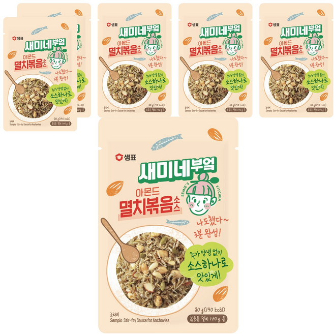 샘표 새미네부엌 아몬드 멸치볶음 소스, 80g, 6개