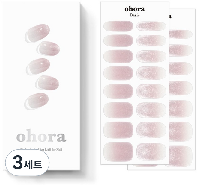 오호라 젤스트립 네일 세트, N 글로시에스트, 3개