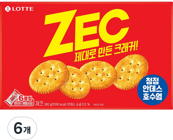 롯데웰푸드 제크 오리지널 벌크, 300g, 6개