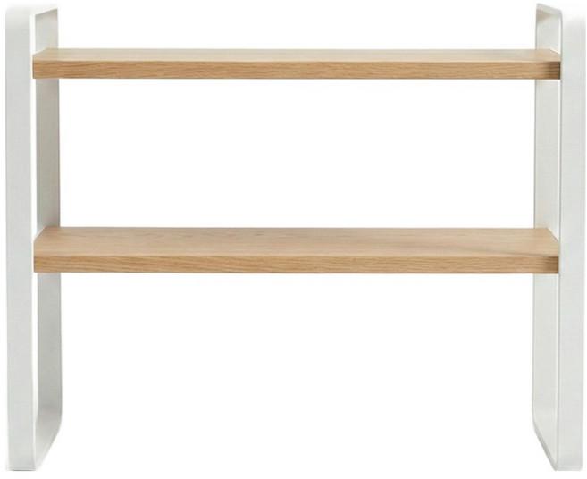 앞날창창 인테리어 책상위 수납 정리 선반, 화이트월넛, 2단