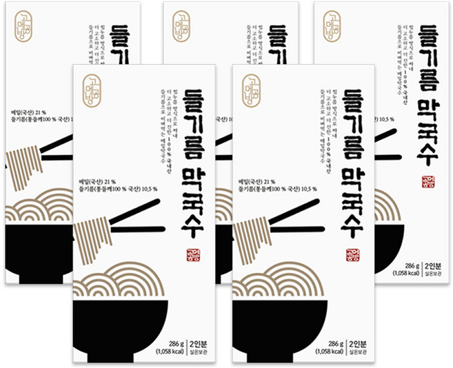 고메공방 들기름 막국수, 286g, 5개