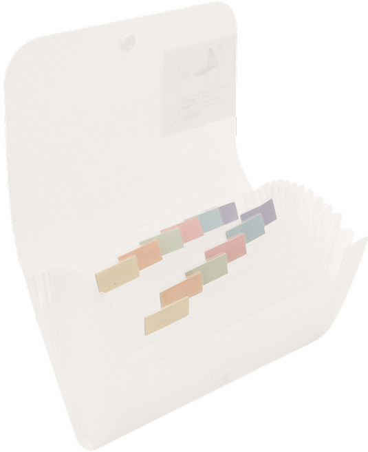 델리 미니 12분류 아코디언 파일 A6, 투명화이트, 1개