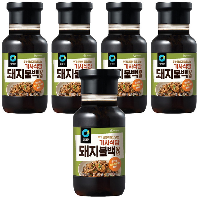 청정원 기사식당 돼지불백양념, 280g, 5개