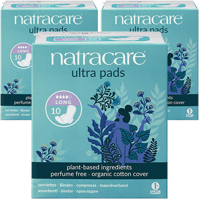 나트라케어 울트라 패드 생리대 날개형 롱, 대형, 10개입, 3개
