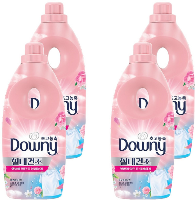 다우니 실내건조 초고농축 섬유유연제 플로럴 블로썸 본품, 1L, 1개입, 4개