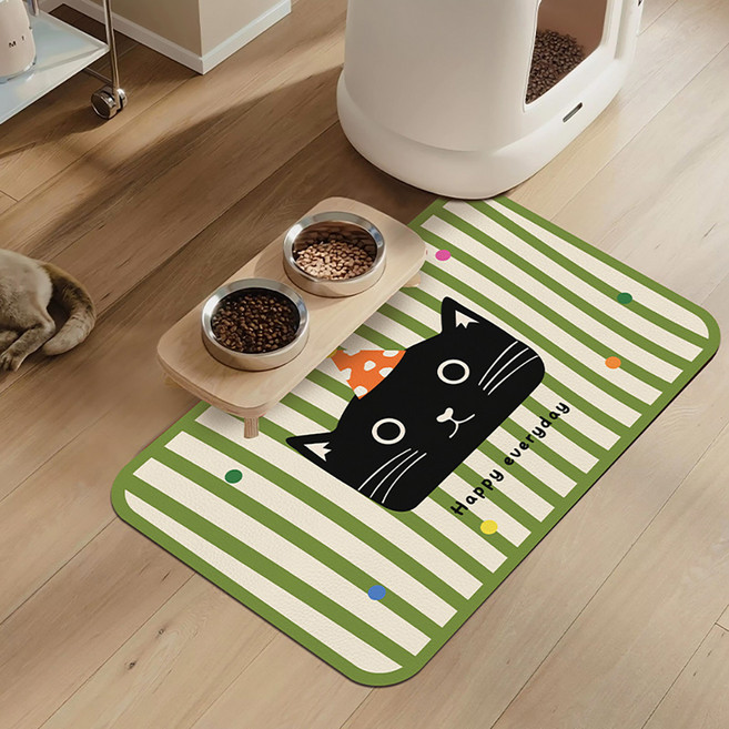 퍼피드림 반려동물 큐티 식기 매트 10046 40 x 50 cm, 고양이 G형, 1개
