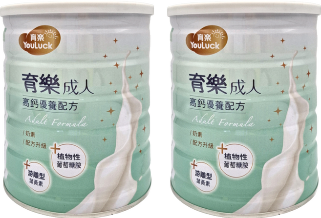 YouLuck 育樂 高鈣成人奶粉, 800g, 2罐