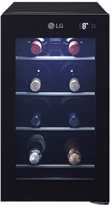 LG전자 LG 디오스 와인셀러 미니 방문설치 8병, 블랙, W087B