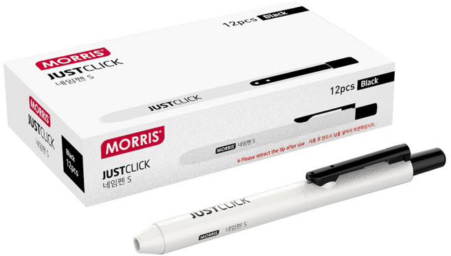 저스트클릭 네임펜 S, 흑색, 12개