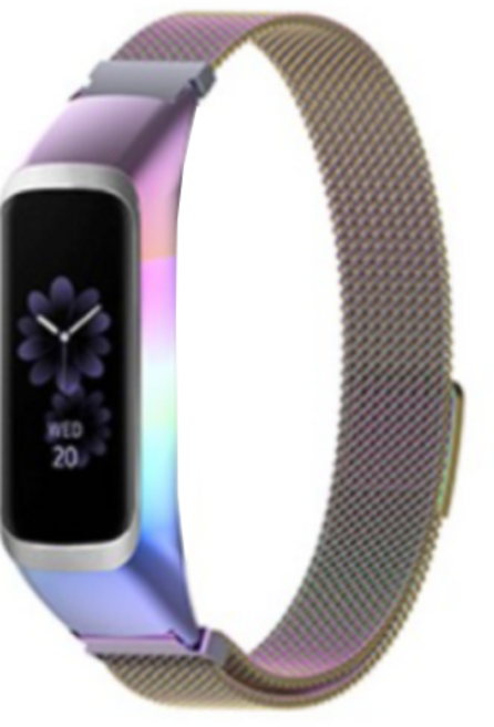 루아러블 갤럭시 핏2 밀레니즈 자석 마그네틱 메탈 스트랩, 레인보우, 1개