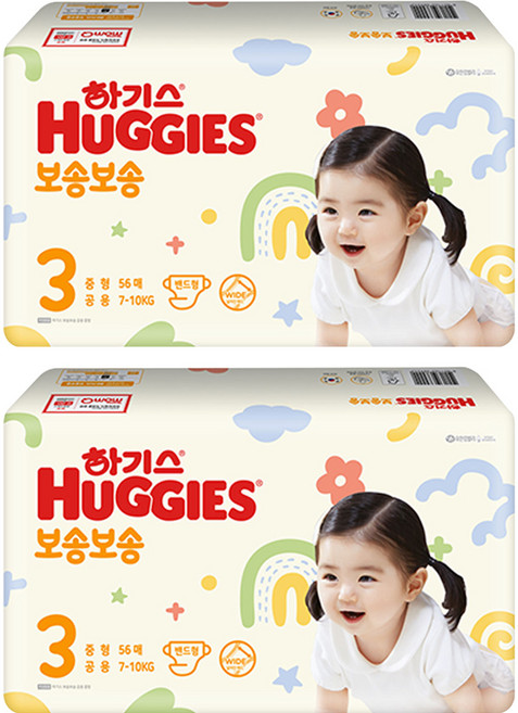 하기스 보송보송 밴드형 기저귀 남여공용, 3단계, 112매