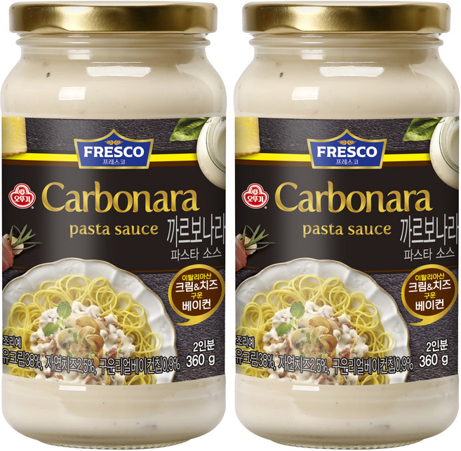 오뚜기프레스코 까르보나라 파스타소스, 360g, 2개