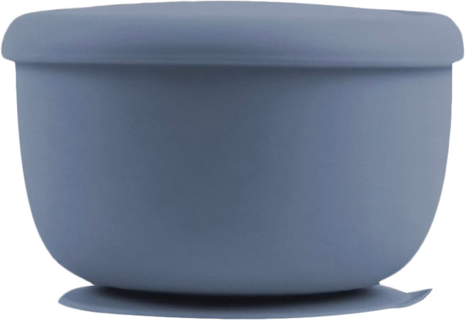 SiliPot 鉑金矽膠吸盤碗, 莫蘭迪藍, 1個