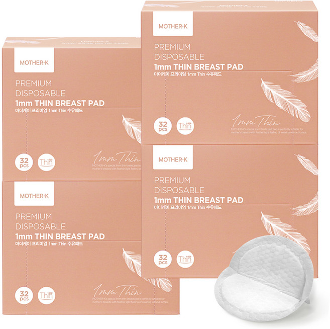마더케이 프리미엄 1mm Thin 수유패드, 32개입, 4개