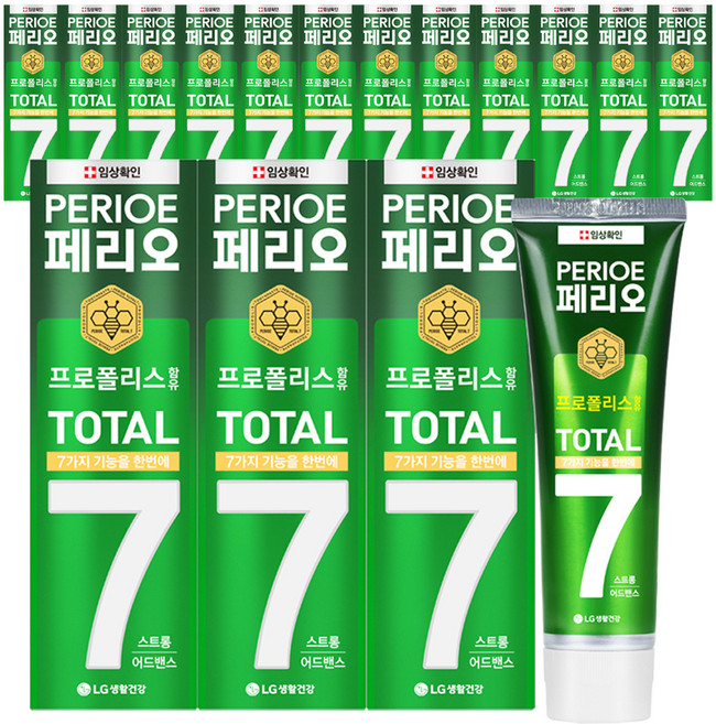 페리오 토탈7프로 스트롱 어드밴스 치약, 120g, 15개