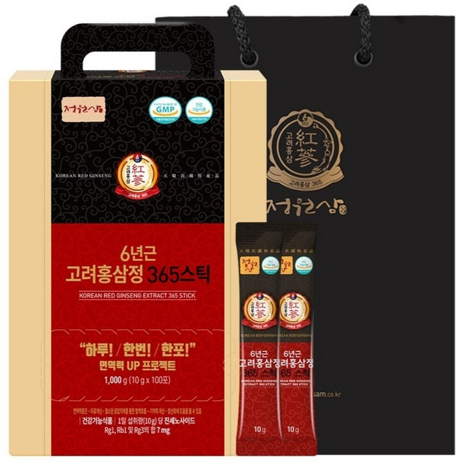 정원삼 6년근 고려홍삼정 365스틱, 1kg, 1세트