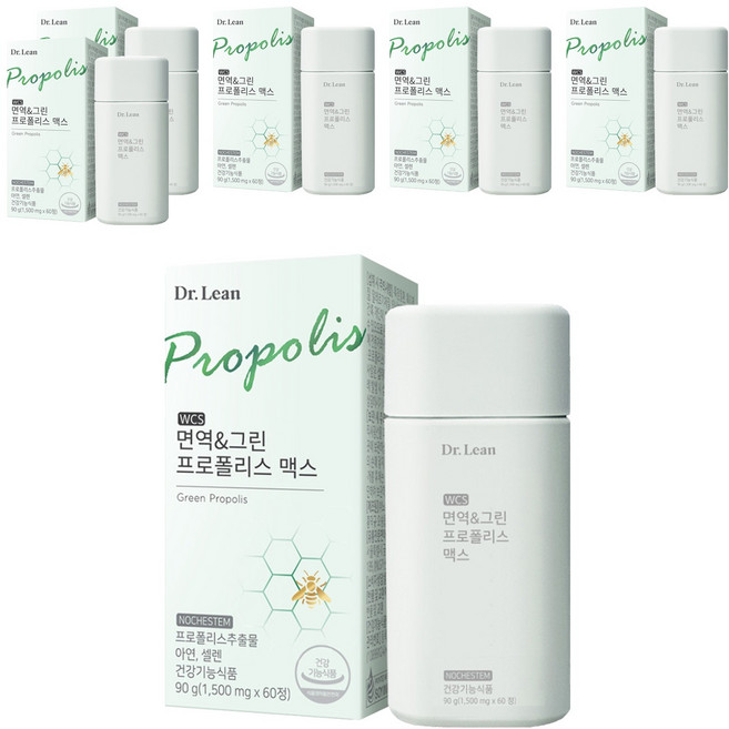 닥터린 WCS 면역 & 그린 프로폴리스 맥스 90g, 60정, 6개