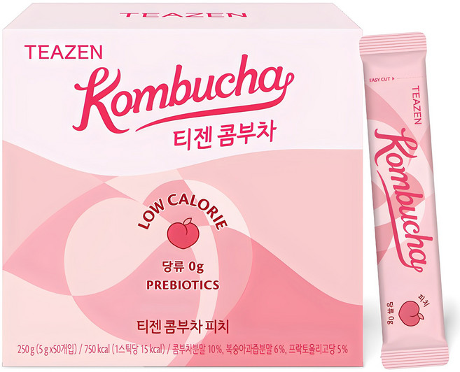 티젠 콤부차 피치, 5g, 50개입, 1개