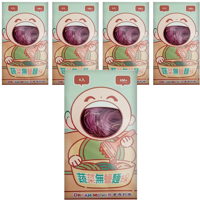 鈞媽御食堂 蔬菜麵線 6個月以上適用 6個裝, 5個, 168g