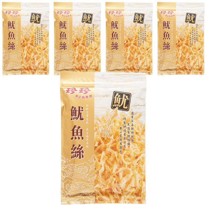 珍珍 魷魚絲, 80g, 5包