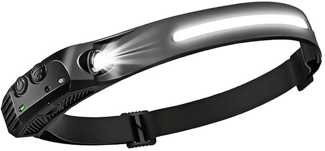 KINYO 無線單燈條感應式頭燈 附USB充電線 310 x 31 x 32mm, 黑色, 1組