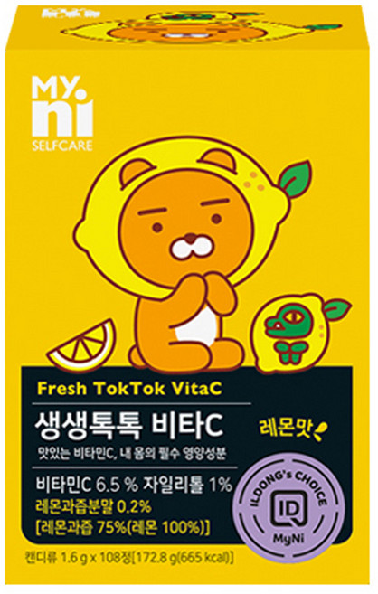 Myni Kakao Friends聯名維他命C口含錠, 108顆, 1盒