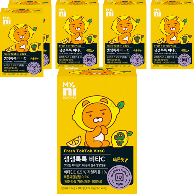 Myni 生動啵啵 維他命C, 108錠, 6個