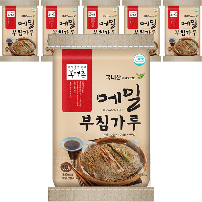 봉평촌 메밀 부침가루, 800g, 6개