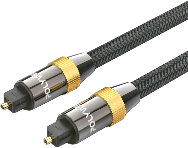 POLYWELL 寶利威爾 Toslink數位光纖線 公對公 PW15-W25-B005, 黑色, 1條, 8m