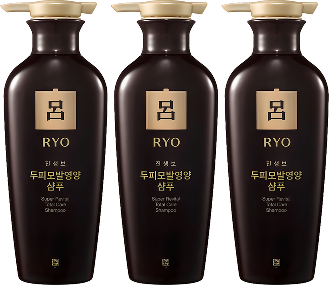 려 진생보 두피모발영양 샴푸, 400ml, 3개