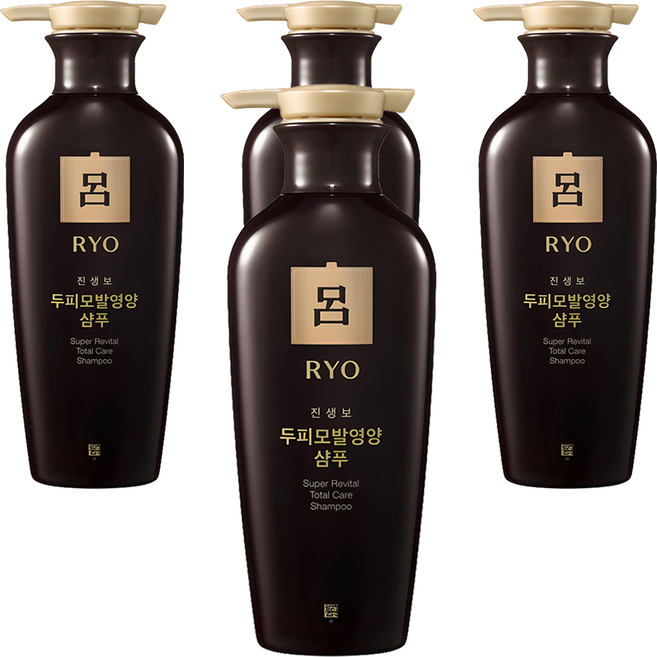 려 진생보 두피모발영양 샴푸, 400ml, 4개
