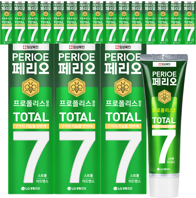 페리오 토탈7프로 스트롱 어드밴스 치약, 120g, 18개