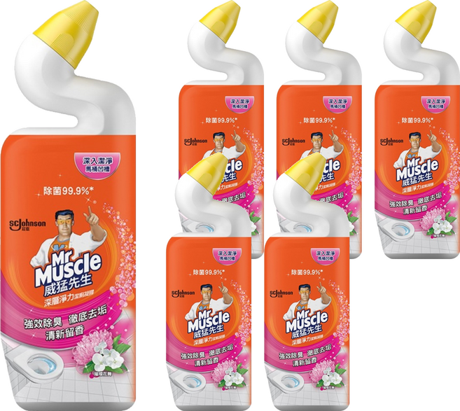 Mr Muscle 威猛先生 深層淨力潔廁凝膠 璀璨花舞, 750ml, 6瓶
