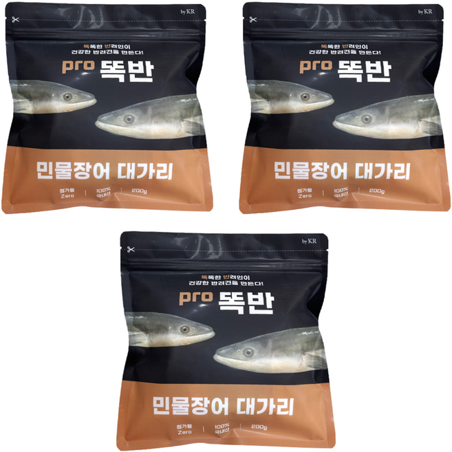 똑반 강아지 수제간식, 민물장어 대가리, 200g, 3개