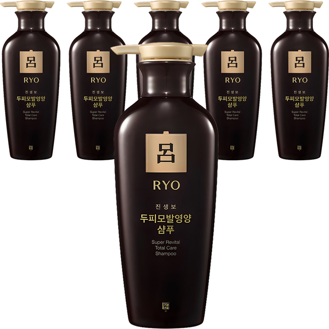 려 진생보 두피모발영양 샴푸, 400ml, 6개