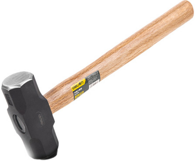 deLi 得力 工具 便攜式多用途手工具 鋼錘 黑色 + 木質 DL5203, 1個