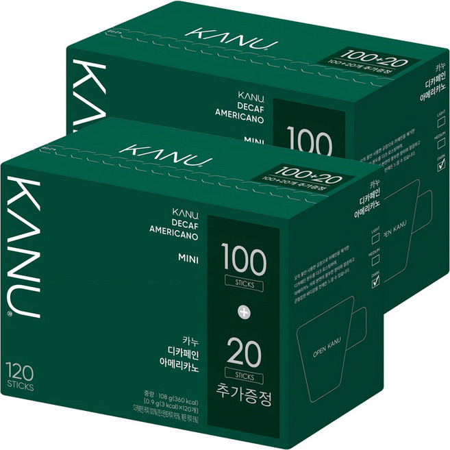 카누 미니 디카페인 아메리카노, 0.9g, 120개입, 2개