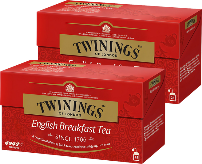 트와이닝 잉글리쉬 브랙퍼스트, 2g, 25개입, 2개