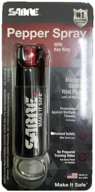 SABRE 沙豹 輕量鑰匙圈型 防身噴霧器 黑色, 1個