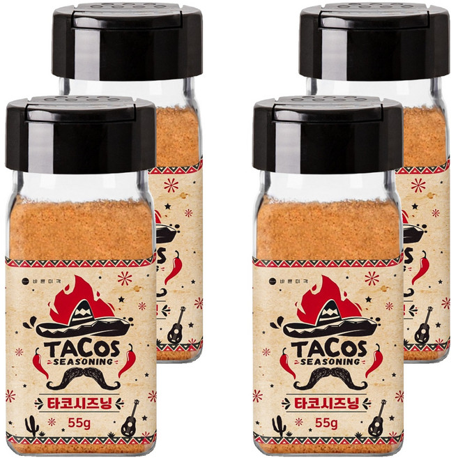 바른미각 타코시즈닝, 55g, 4개