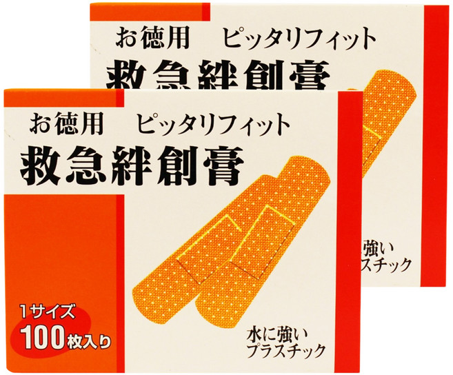 KYORIKI 京立奇 救急絆創膏 未滅菌 膚色, 100枚, 2盒