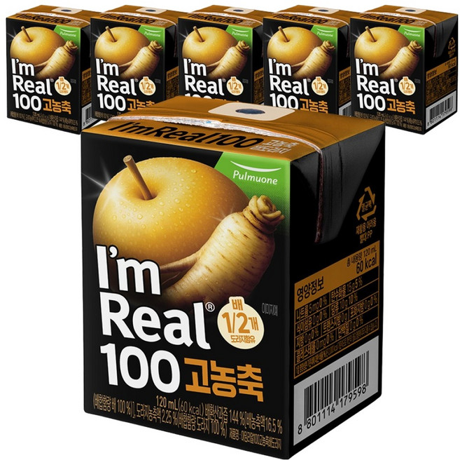 아임리얼 100 고농축 배도라지주스, 120ml, 6개