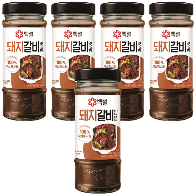 백설 돼지갈비양념, 500g, 5개