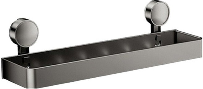 吸盤系列 太空鋁洗手台置物架 無掛桿, 槍灰色, 1個