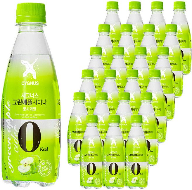 시그너스 그린애플 제로 사이다, 24개, 350ml