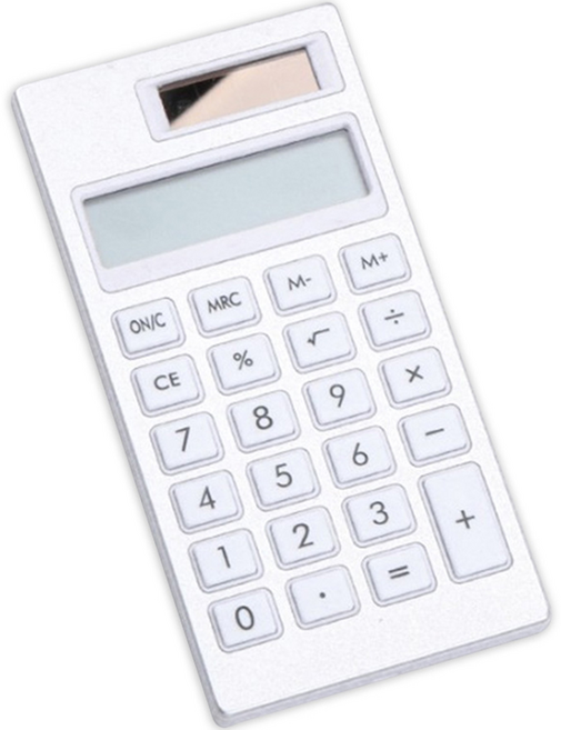 휴대용 핸디 계산기 12자리, 화이트, 1개