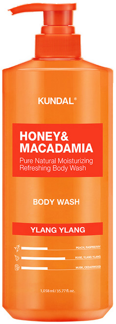 쿤달 허니 앤 마카다미아 퓨어 바디워시 일랑일랑향, 1.058L, 1개