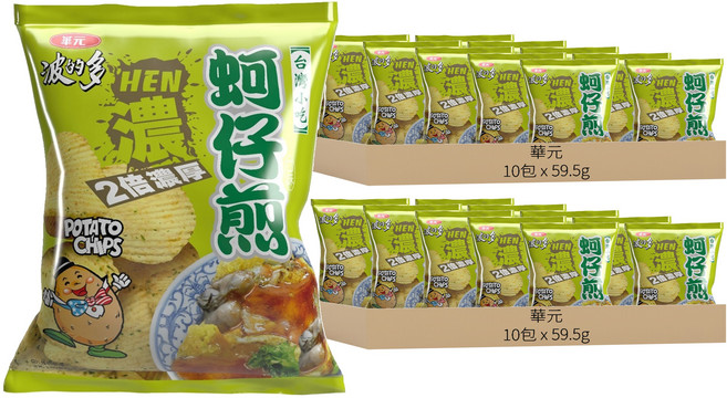 華元 波的多濃厚蚵仔煎, 59.5g, 20包