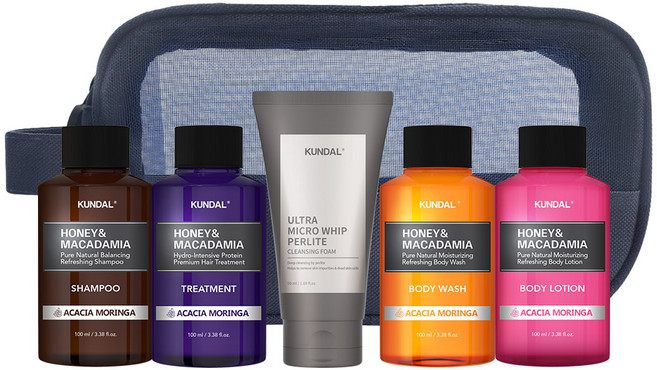 쿤달 여행용 5종 세트 B타입 클렌징폼 포함 아카시아모링가향, 1세트