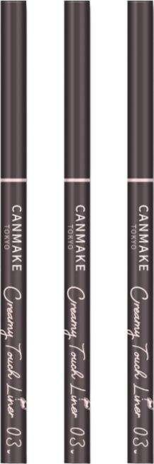 CANMAKE 台灣公司貨 激細滑順眼線膠筆, 03深咖啡色, 3件